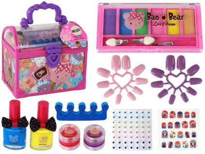 Sada Krásy Kufřík Růžový DIY Make-up Nehty Příslušenství
