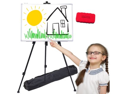 Sada Magnetická Tabule 90x60cm na Stojanu Fixy Houba
