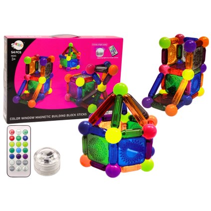 Sada Magnetických Kostek s Podsvícením 54 Kousků