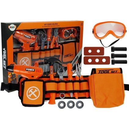 Sada Malého Kutila Pás Nástrojů Vrtačka Šroubky Kleště Kladivo