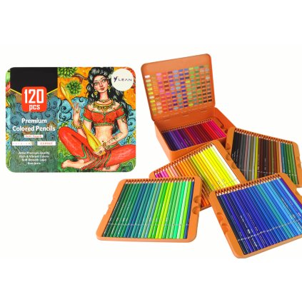 Sada Malého Umělce 120 Ks Pastelky v Organizéru