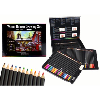 Sada na Kreslení Pastelky v Krabičce 74 ks XXL