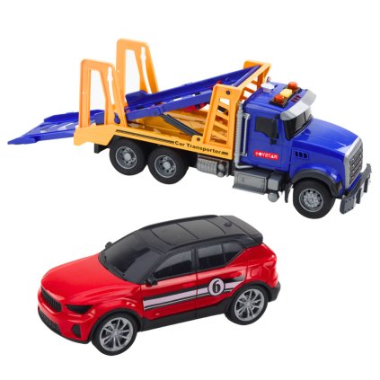 Sada Nákladní Vůz S Návěsem Transportér Auto Světla Zvuky