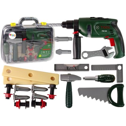 Sada Nástrojů pro Děti v Kufříku Vrtačka na Baterie Kladivo