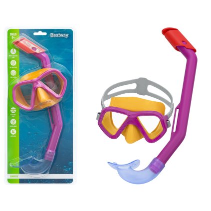 Sada Pro Potápění Mask+Šnorchl Růžová Bestway 24023