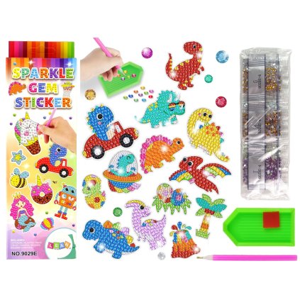 Sada Samolepek Diamantová Mozaika Dinosauři