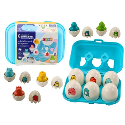 Sada Šesti Geometrických Dino-vajec Barevné