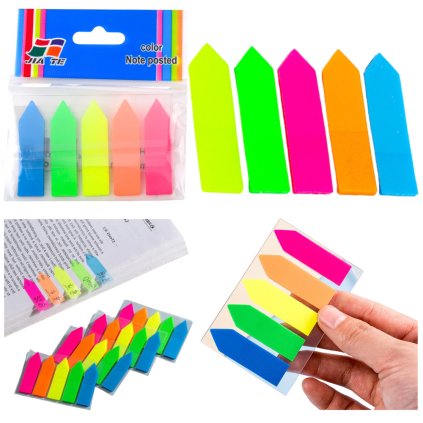 Samolepicí Indexovací Lístky Šipky Barevné 45x12mm