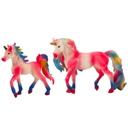 Sběratelské Figurky Jednorožec s Mláďátkem Růžový 2 Ks