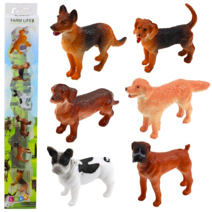 Set Mini Figurky Psi Německý Ovčák Jezevčík Francouzský Buldoček 4 cm 6 ks