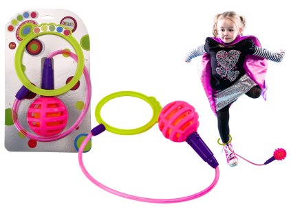 Skákací kroužek Skipper Hula Hop na nohu Růžový LED diody