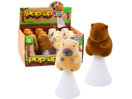 Skákající Kapybara Na Pružině Pop Up Béžová Hnědá 10cm