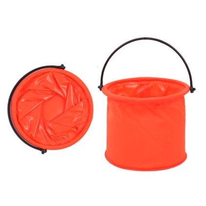 Skládací Víceúčelové PVC Kbelík do Vody Oranžový