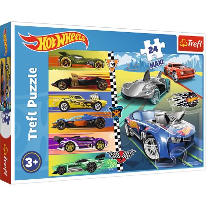Skládačka - 24 Maxi - Rychlá Hot Wheels - Mattel Hot Wheels 14362