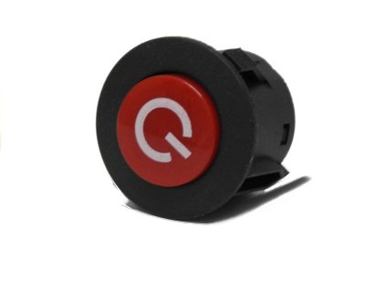 Spínač tlačítko on/off pro autíčka na baterie 28mm