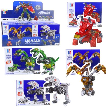 Stavebnice Dinosaurus Auto 2v1 105-132 dílů Mix