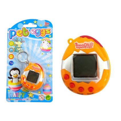 Tamagotchi ve Vajíčku Elektronická Hra Zvířátko Oranžová