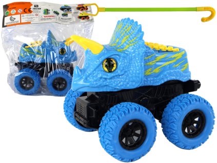 Terénní Vozidlo Triceratops Tlačný S Gumovými Koly Modrý