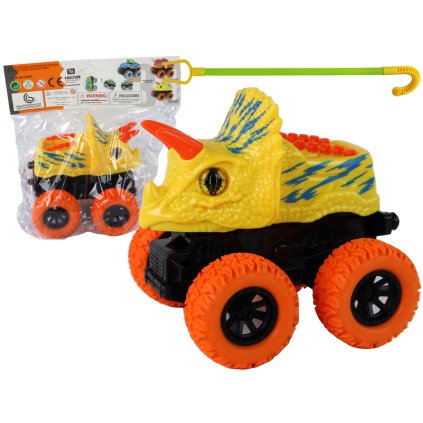 Tlačítkové Offroad Vozítko Triceratops Gumová Kola Žlutý