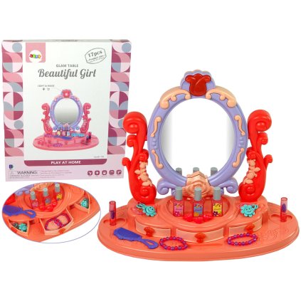 Toaletní stolek na líčení se zrcadlem světla zvuk růže