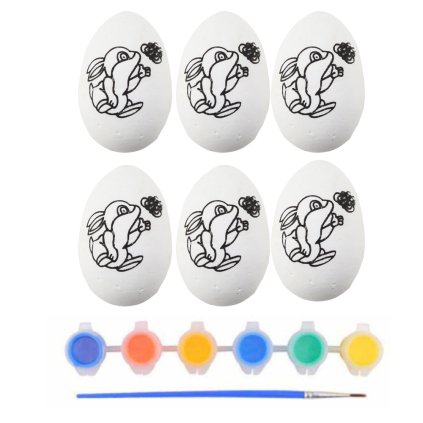 Velikonoční polystyrenová vajíčka na malování, vzor zajíček - 6 ks