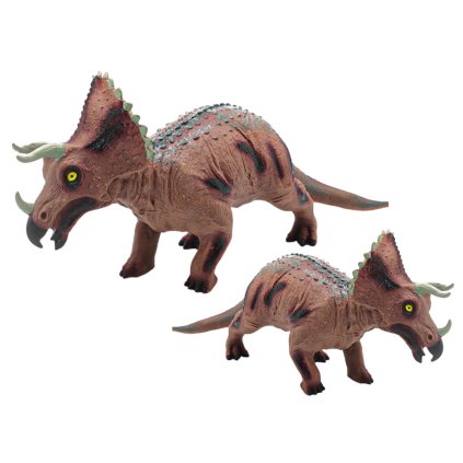 Velká Figurína Dinosaurus Triceratops Zvuk 36 cm Hnědá