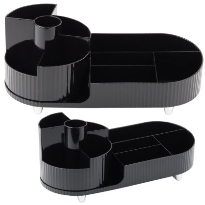 Víceúčelový Černý Otočný Kosmetický Organizér na Psací Stůl