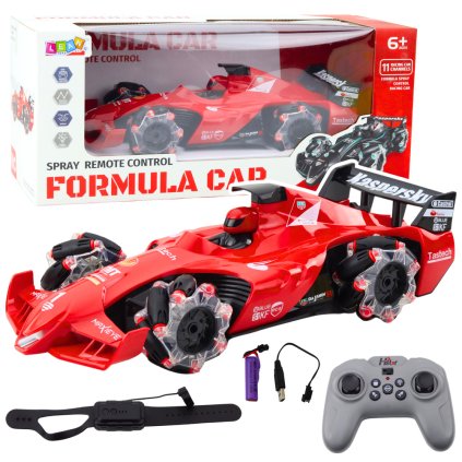 Závodní Auto Dálkově Ovládané RC Kouřový Efekt 2.4G Červené