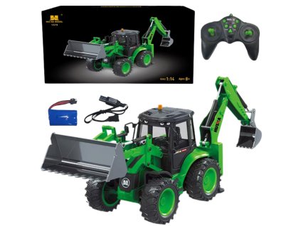 RC Rypadlo Nakladač 1:14 Světla Zvuk Zelený Huina