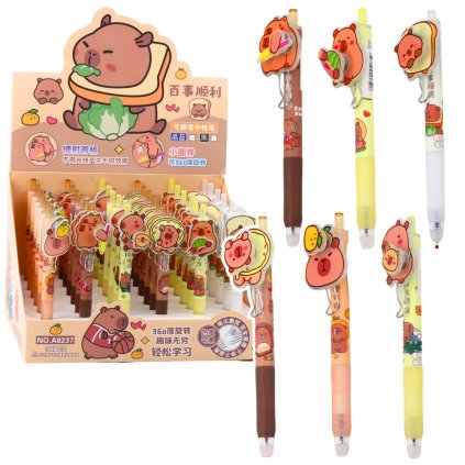 Gelové Pero Kapybara Se Otočným Prvkem Modrý Inkoust 14,5 cm Mix