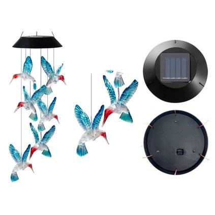 Solární LED Osvětlení Kolibří Zvonky Barevné