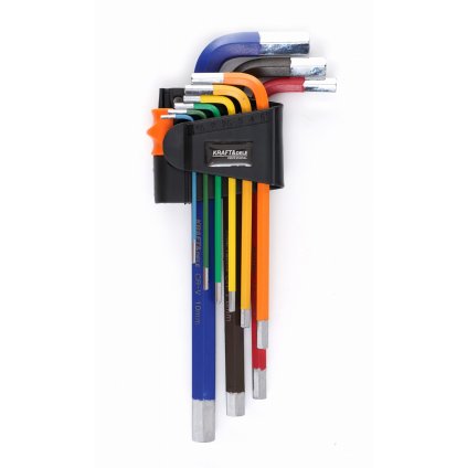 SADA BAREVNÝCH IMBUSOVÝCH KLÍČŮ HEX 9 KS KD11931