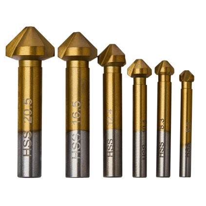 Sada kuželových fréz 6 ks. Frézy na dřevo KD983