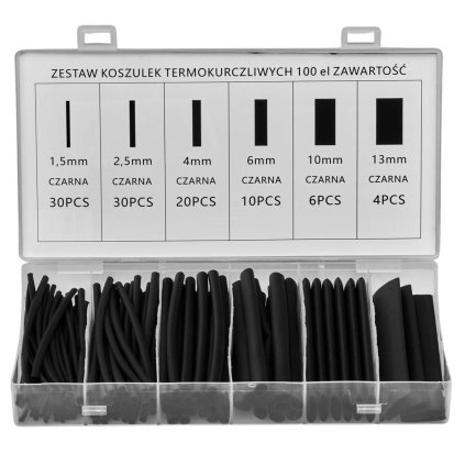Termo smršťovací trubice, sada 100 kusů KD10919