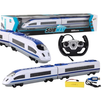 Dálkově Ovládaný Vlak 65 cm Světla R/C Bílý