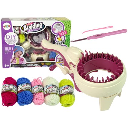 Sada Kreativní Strojek na Pletení a Zaplétání, 5 Barev Nití