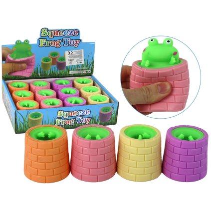 Antistresová Hračka Zelená Žabka Vyskakující z Sudu