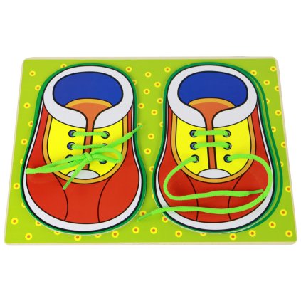 Dřevěná Edukační Hračka Učení Vázání Tkaniček