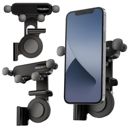 Univerzální otočný držák telefonu do auta na panel nebo displej, černý