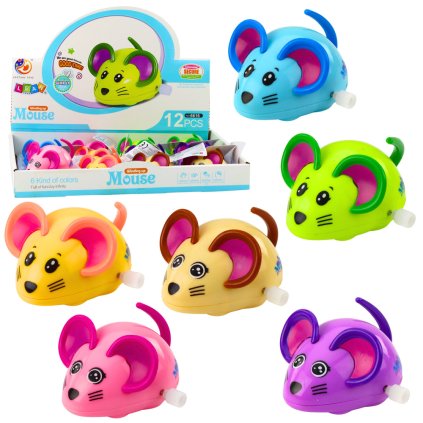 Natahovací myška s pohyblivým ocasem 8cm - Dětská hračka, mix barev