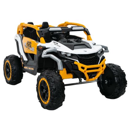 Elektromobil M3 4x4 Žlutobílý - Dětský SUV s Bezpečnostními Pásy a Bluetooth