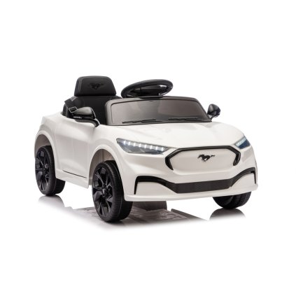 Elektrický Dětský Ford Mustang Mach-E 24V Bílý - Bezpečná Jízda s 2.4G Dálkovým Ovládáním