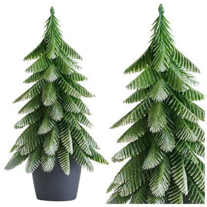 Umělý Vánoční Stromek ve Stříbrném Květináči 32 x 12 cm - Elegantní a Kvalitní Dekorace