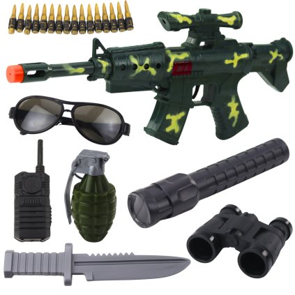 Vojenský akční set s realistickou puškou a příslušenstvím se zvukovým efektem