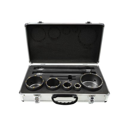 68430 sada frez na zdivo 9 ks 30 40 65 80 100 mm 2 adaptery 4