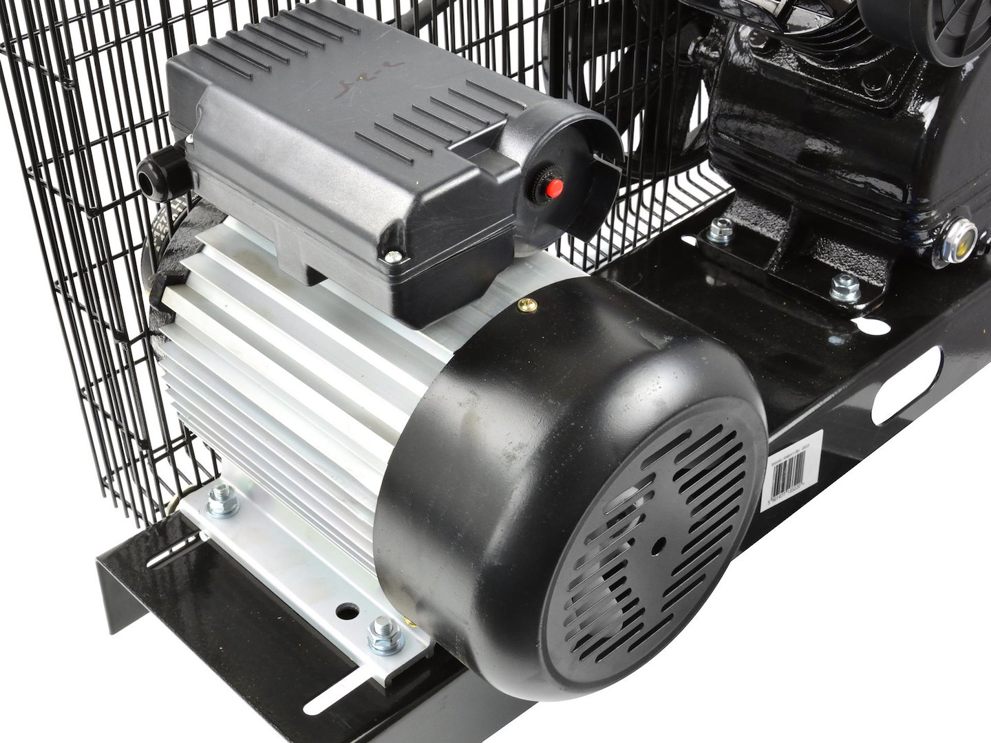 Kompresor GEKO V-2065 – detail manometru a bezpečnostního ventilu