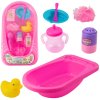 Růžová Koupelová Sada pro Panenky s Příslušenstvím