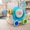 Interaktivní Edukační Hračka Šnek s Hudebním Bubenem pro Batolata - Modrý