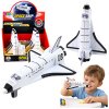 Kosmický Kovový Raketič s Pull-Back Pohonem a Otevírací Kabinou - Bílý