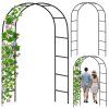 Kovová zahradní pergola oblouk pro popínavé rostliny 240 × 140 cm, černá